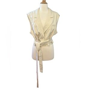 NWT Vero Moda Aware tailored tie vest in cream size 12 or Large
